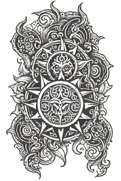 karna sun symbol tattoo design idea