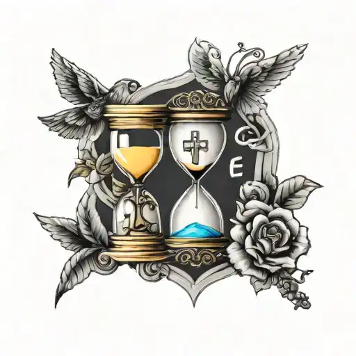 psalm 23, hourglass, and a cross tattoo design idea