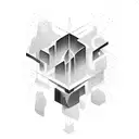 waterfall in rectangle tattoo design idea