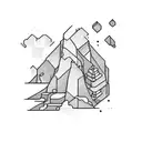 Waterfall in a rectangle tattoo design idea