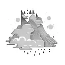 Waterfall in a rectangle tattoo design idea