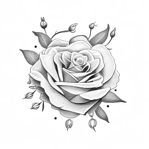 banjo with roses and zinnia tattoo design idea