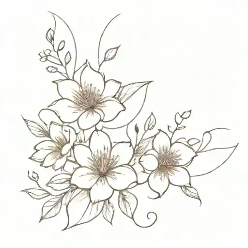 Flowers and magic tattoo design idea