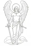 michael archangel with sword tattoo design idea