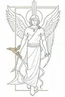 michael archangel with sword tattoo design idea