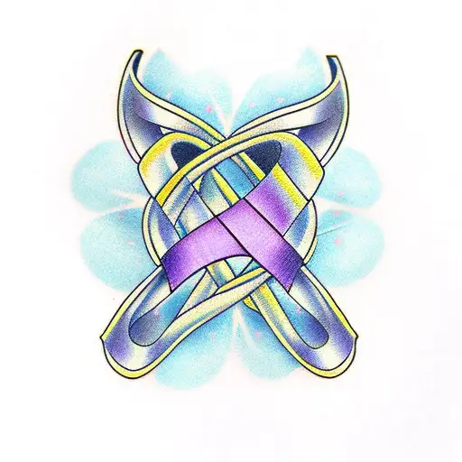 purple ribbon tattoo designs