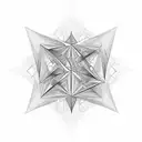 Fractal linear tetrahedral objects tattoo design idea
