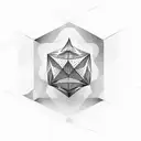 Fractal linear tetrahedral objects tattoo design idea