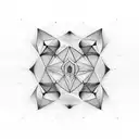 Fractal linear tetrahedral objects tattoo design idea