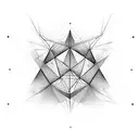 Fractal linear tetrahedral objects tattoo design idea
