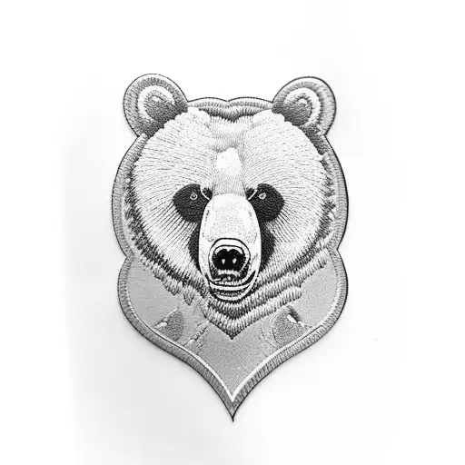 Bear with patch at eye tattoo design idea