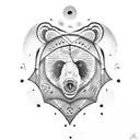 Bear with eye patch  tattoo design idea
