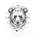 Bear with eye patch  tattoo design idea