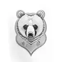 Bear with patch at eye tattoo design idea