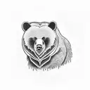 Bear with patch at eye tattoo design idea