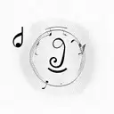 A minimalist tattoo of a bird flying over a music note tattoo design idea