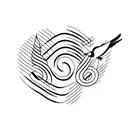 A minimalist tattoo of a bird flying over a music note tattoo design idea