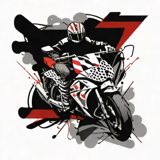 motorbike racing tattoo design idea