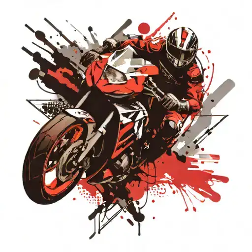 motorbike racing tattoo design idea