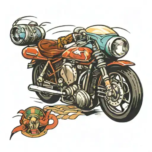 motorbike racing tattoo design idea