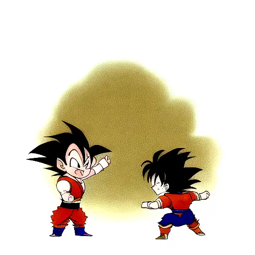 Goku and Vegeta facing off in battle tattoo design idea