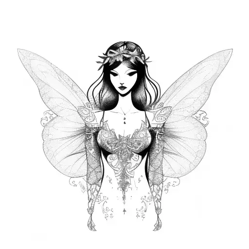 fairy tattoo design idea