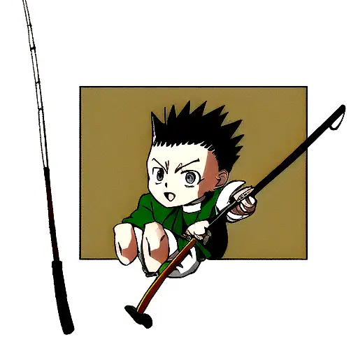 hunter x hunter Gon's fishing rod tattoo design idea
