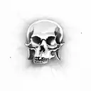 crow and skull tattoo design idea