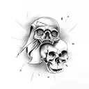 crow and skull tattoo design idea