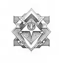 crossed arrows with kids first initials N, A, C, T tattoo design idea