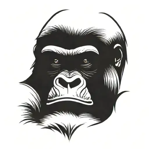 Gorilla face from the front tattoo design idea