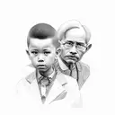 son and dad potrait tattoo design idea
