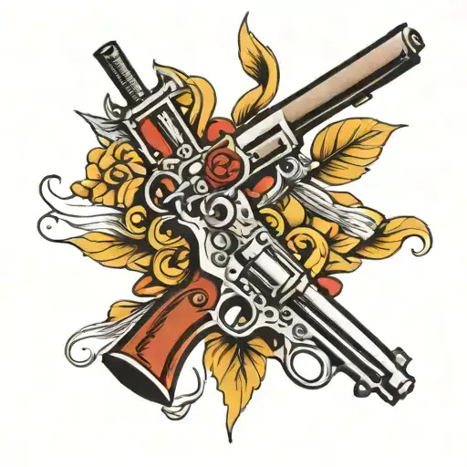 pistol tattoo design idea