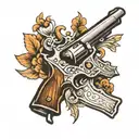 pistol tattoo design idea