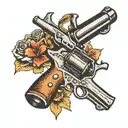 pistol tattoo design idea