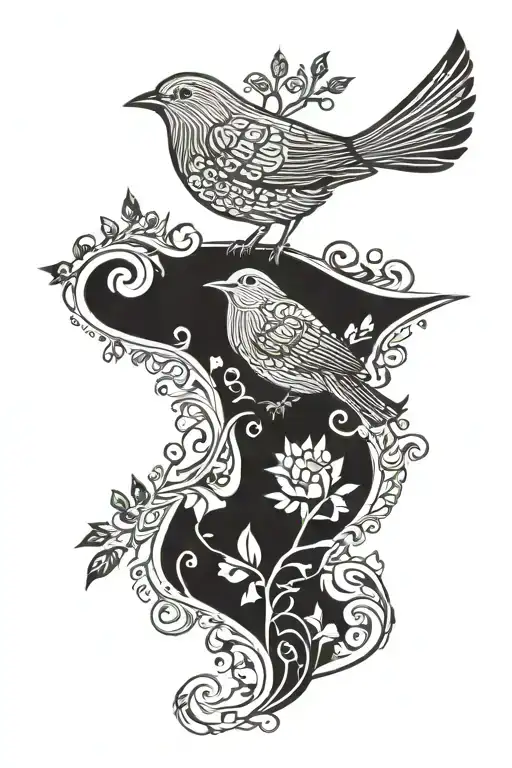Nordic style  Finnish soul bird tattoo design idea