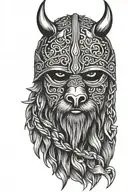 viking bear mask tattoo design idea