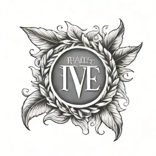 laurel wreath and word in pain is weaknes leaving the body tattoo design idea