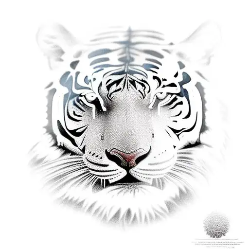 tigre inteiro com flores tattoo design idea