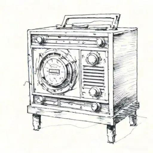 old radio that is on FM and is located on station 10.14 tattoo design idea