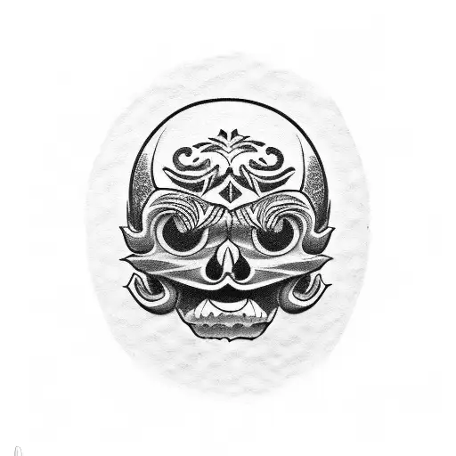 daruma ruede skull  tattoo design idea