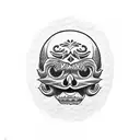daruma ruede skull  tattoo design idea
