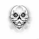daruma ruede skull  tattoo design idea