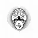 daruma ruede skull  tattoo design idea