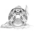 daruma ruede coy fish  tattoo design idea