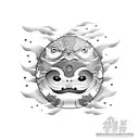daruma ruede coy fish  tattoo design idea