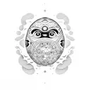 daruma ruede coy fish  tattoo design idea