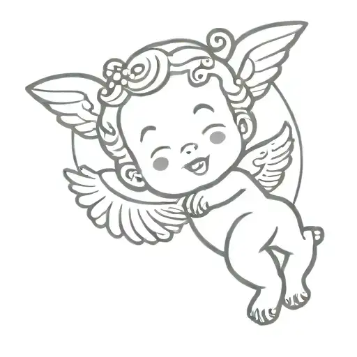Cherub angel tattoo design idea