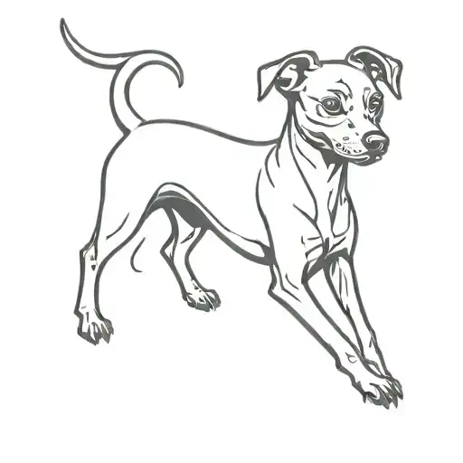 pinscher dog tattoo design idea
