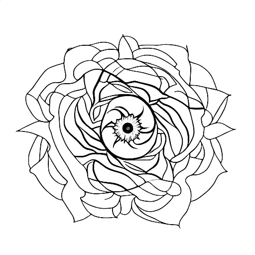 A sunflower and butterfly forming a yin and yang symbol tattoo design idea